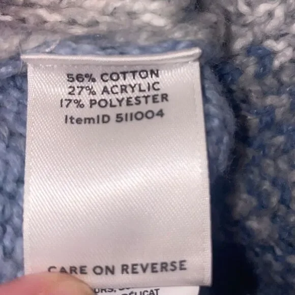 LL Bean SIGNATURE WOMENS Cozy Sweater Fair Isle Blue Mountains Medium - Picture 5 of 6